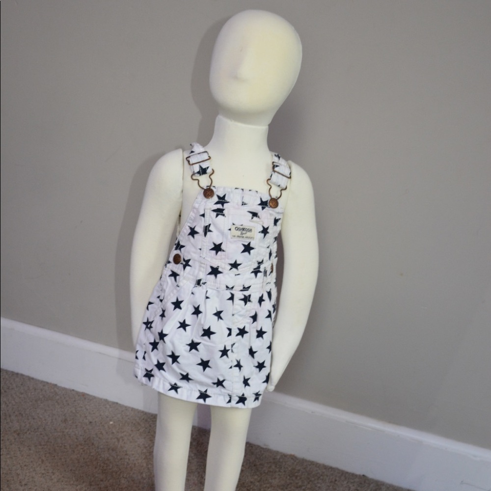 White Star Print Oshkosh Overall Dress